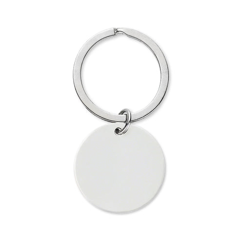 Engravable Stainless Steel Round Keychain - Personalized Metal Keyring