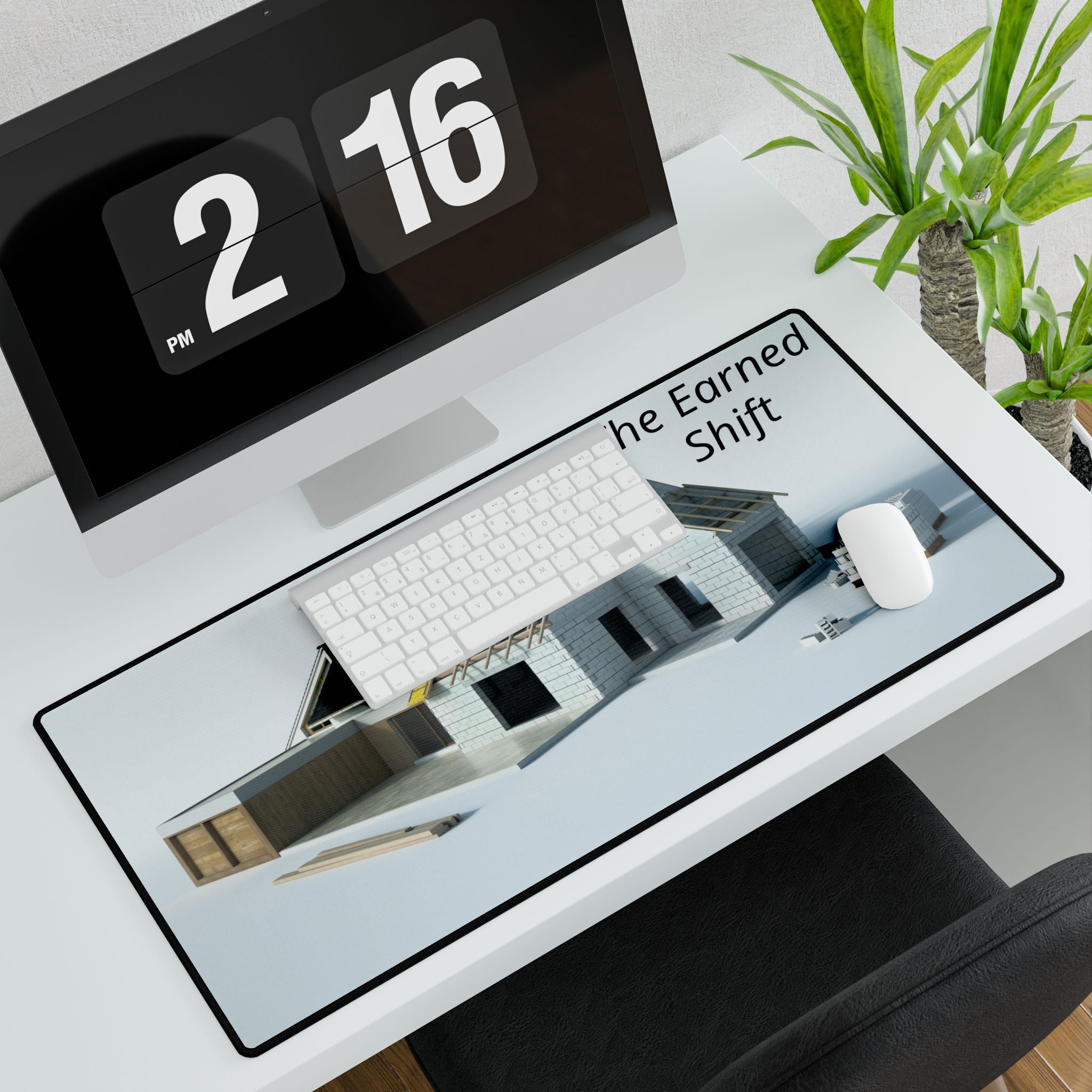 The Earned Shift Construction Desk Mat — Builder Home Office Mouse Pad