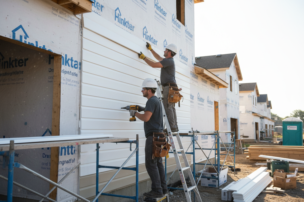 siding being installed